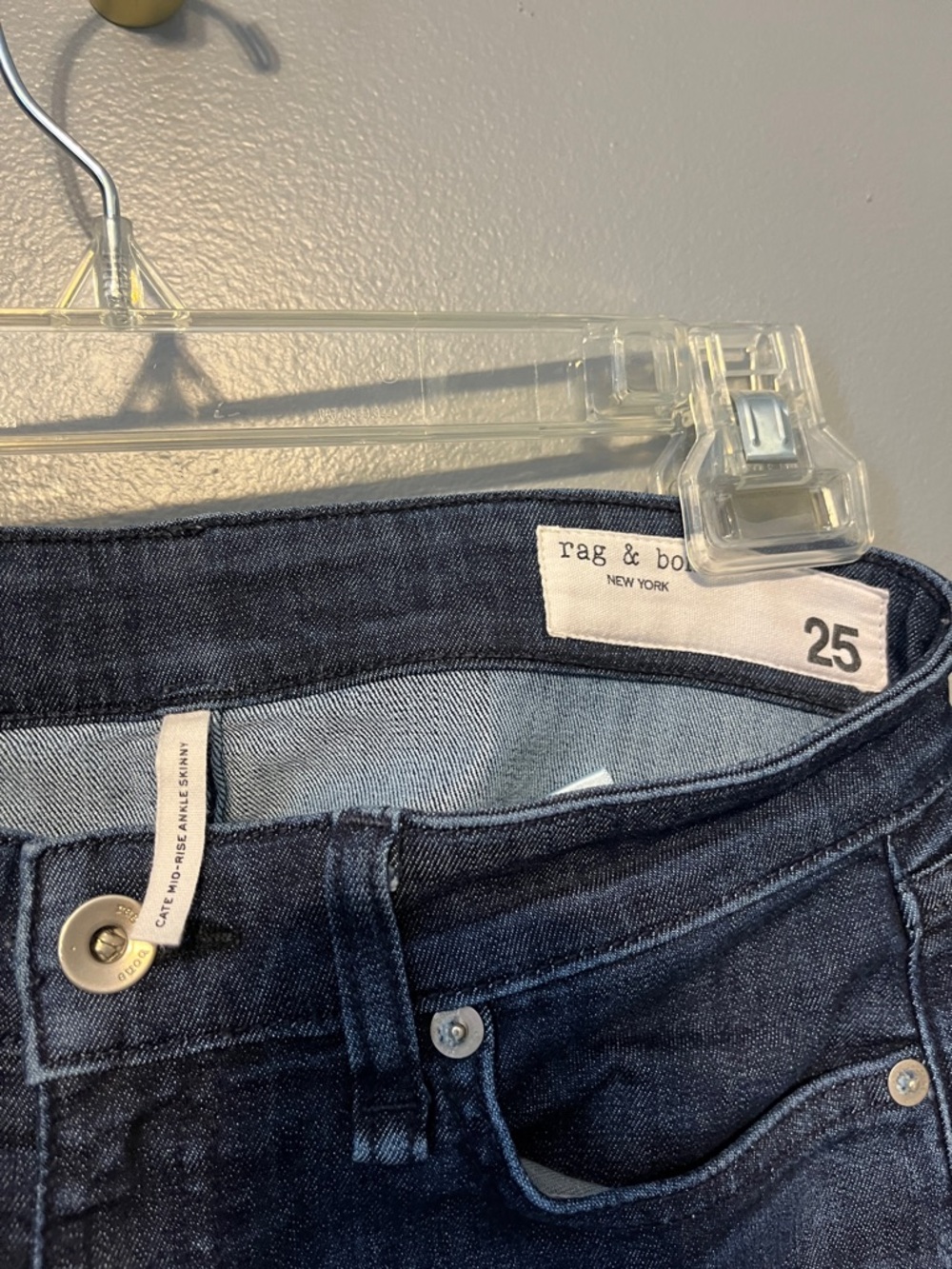 rag & bone Dark Blue Skinny Jeans - Picture 2 of 5